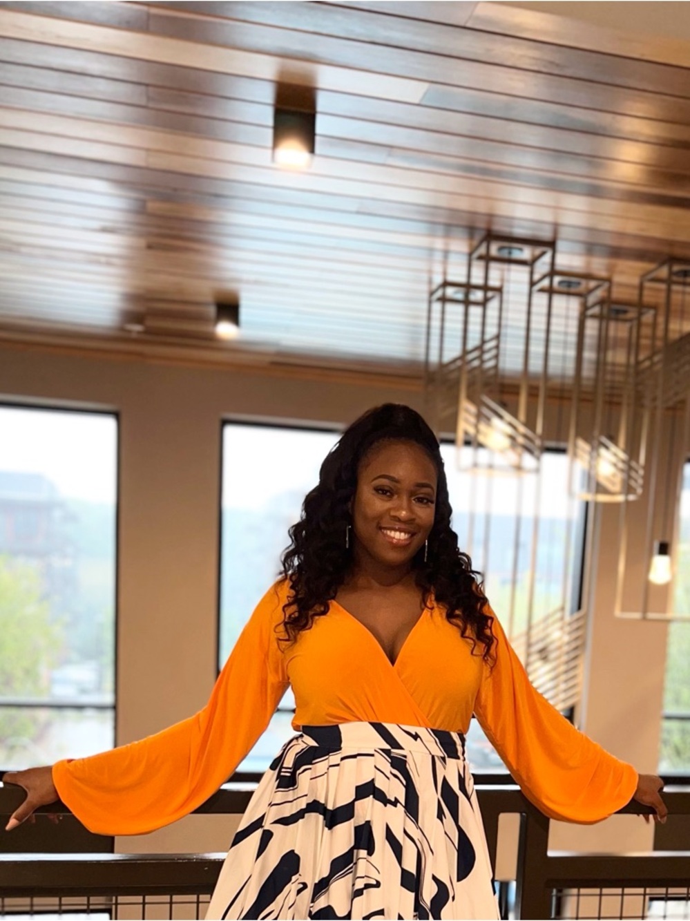 Boohoo Orange Wrap Blouse